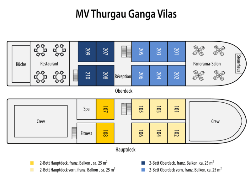 Thurgau Ganga Vilas Deckplan