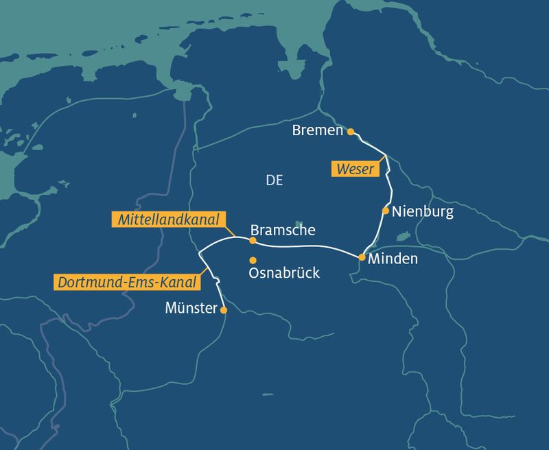 Münster - Bremen Routenplan