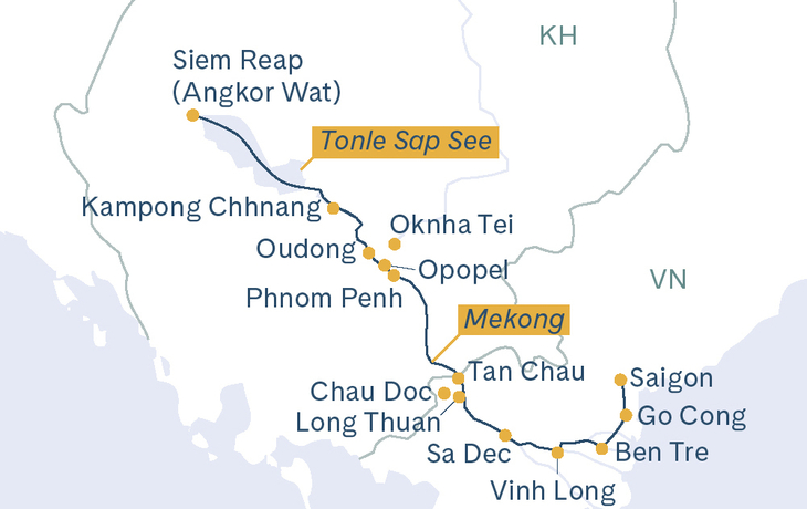 RV Mekong Discovery auf dem Tonle Sap See