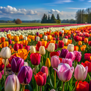 Tulpenfeld und Himmel,Generative KI,