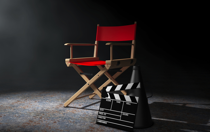 roter Regiestuhl, Movie Clapper und Megaphon