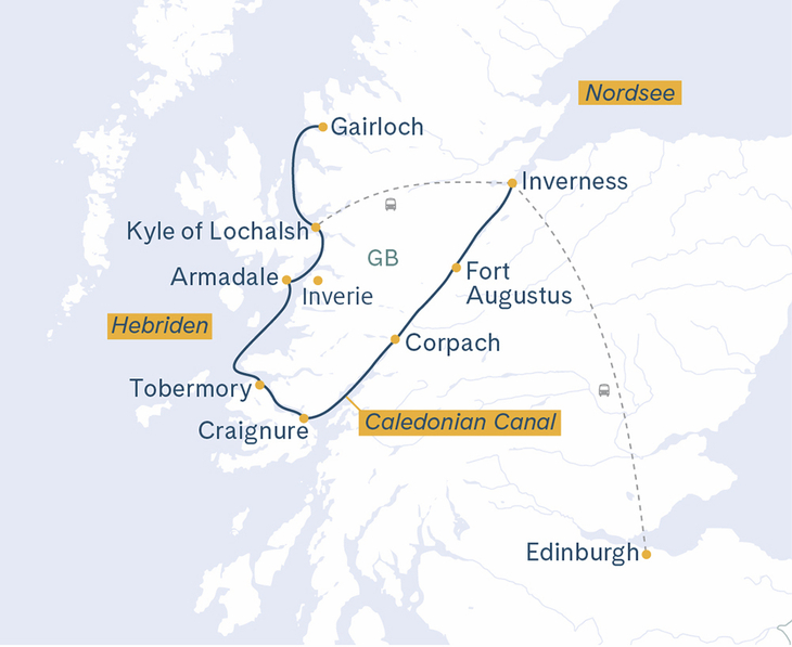 Routenplan Lord of the Highlands Gartenreise