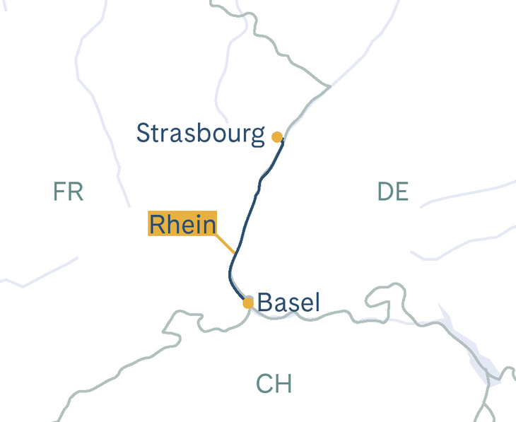 Routenplan Basel–Strasbourg–Basel