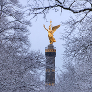 Siegessäule in Berlin im Winterkleid