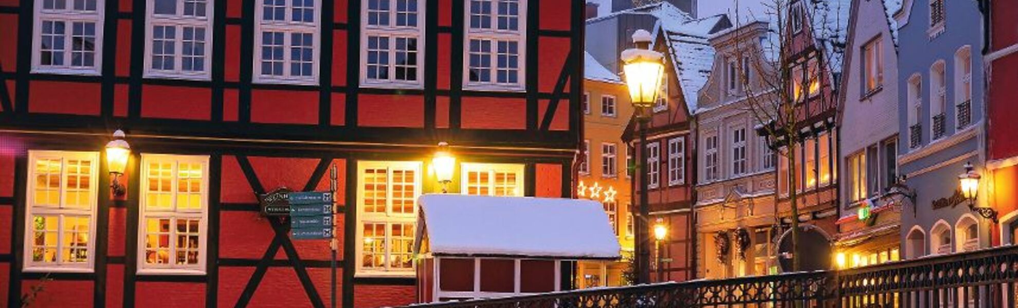 winterliches Stade im Alten Land, Deutschland