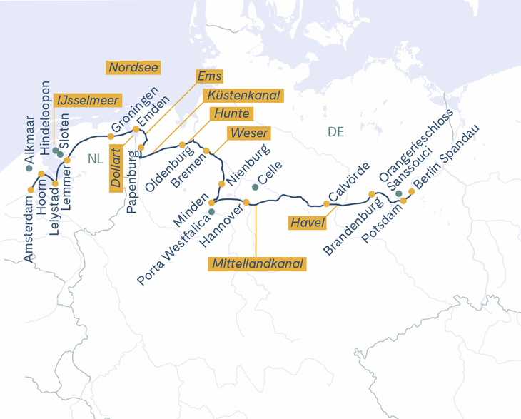 Routenplan Thurgau Saxonia Amsterdam-Berlin 2027 - DE