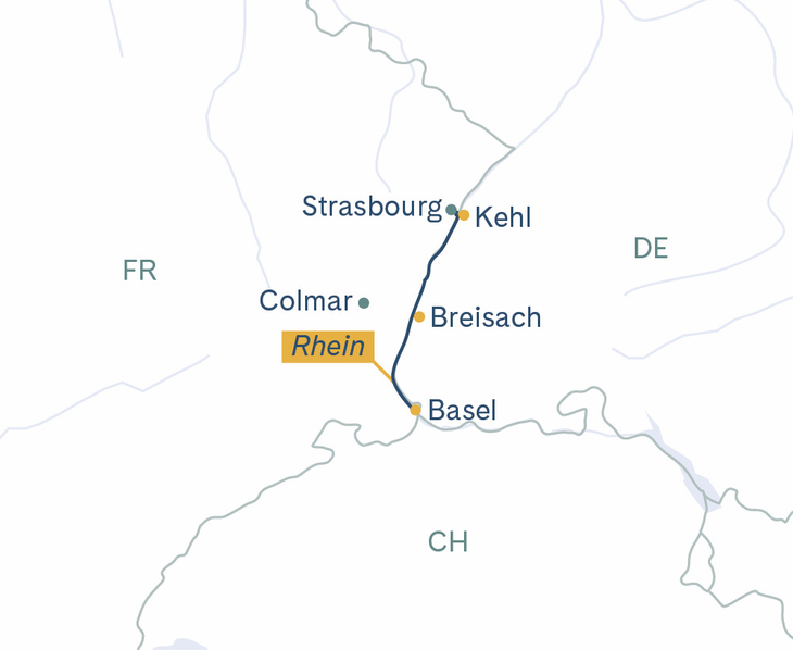 Routenplan Basel-Colmar-Basel