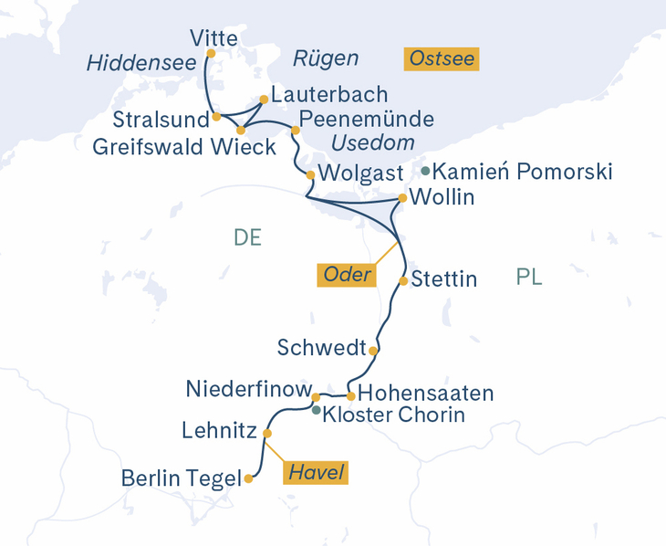 Routenplan Berlin-Stralsund-Berlin