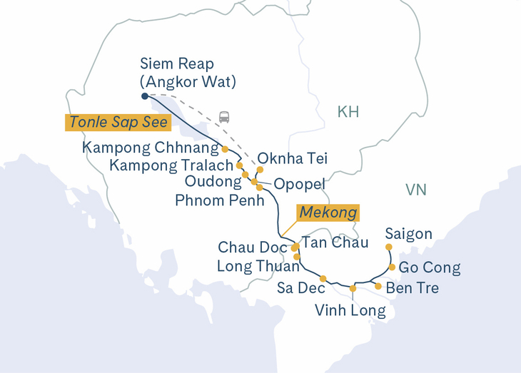 Routenplan Mekong Discovery DE