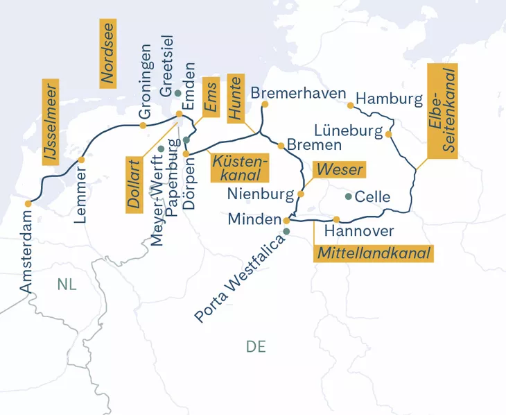 Routenplan Hamburg-Amsterdam