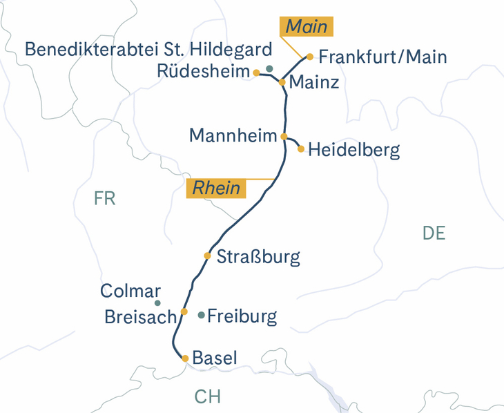 Routenplan Mainz-Basel