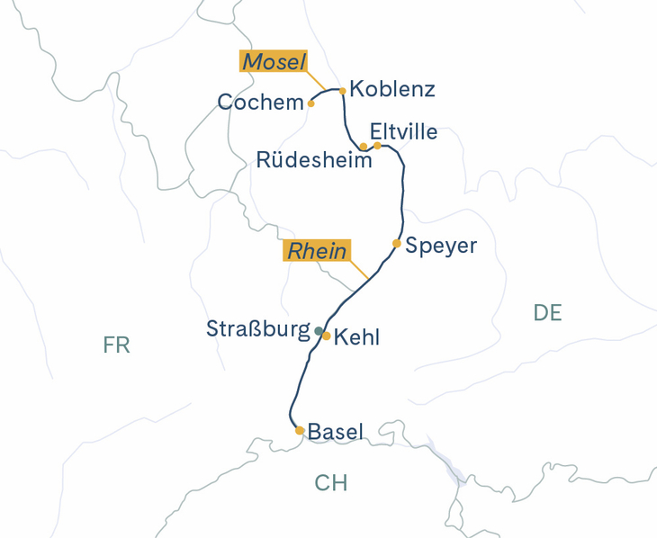 Routenplan Basel-Cochem-Basel