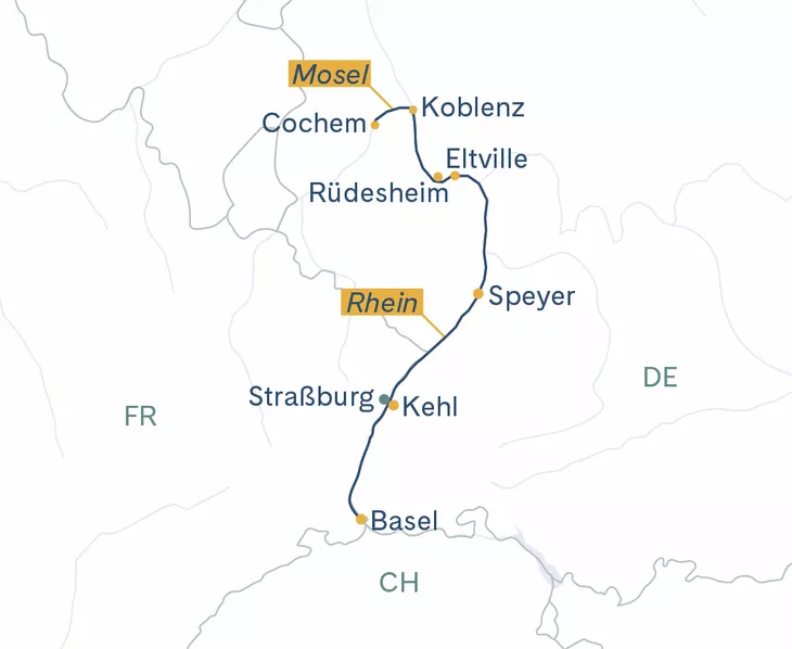 Routenplan Basel-Cochem-Basel