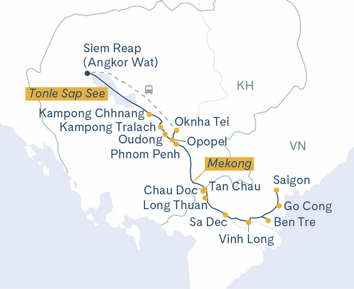 Routenplan Mekong Discovery CH