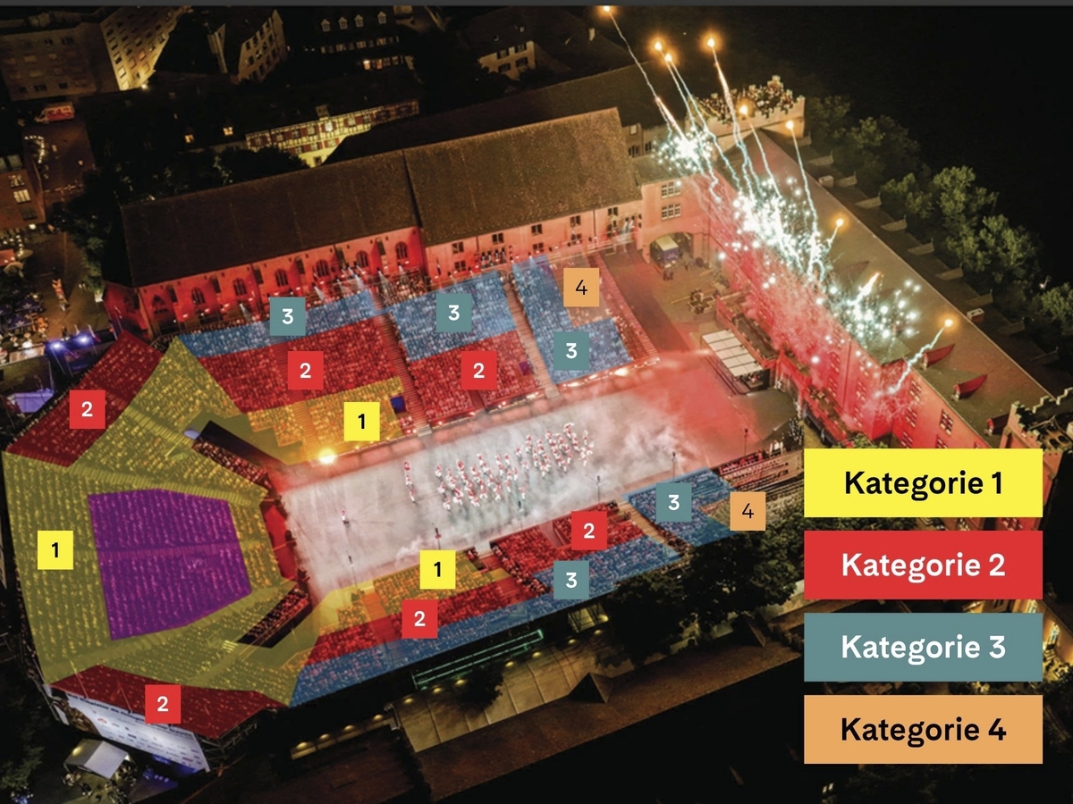 Sitzplatzkategorien Basel Tattoo