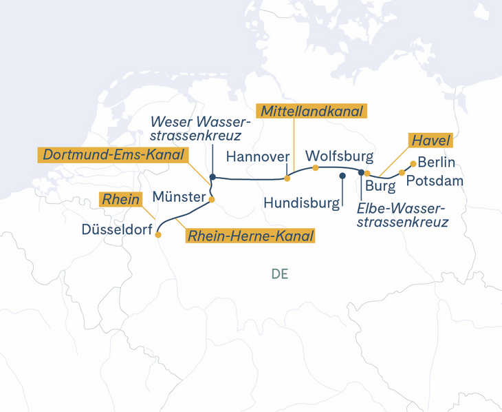 Routenplan: THCH Berlin-Münster-Düsseldorf