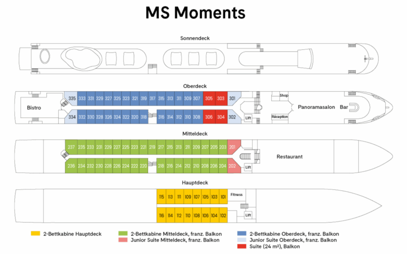 Deckplan-MS-Moments Deckplan der MS Moments